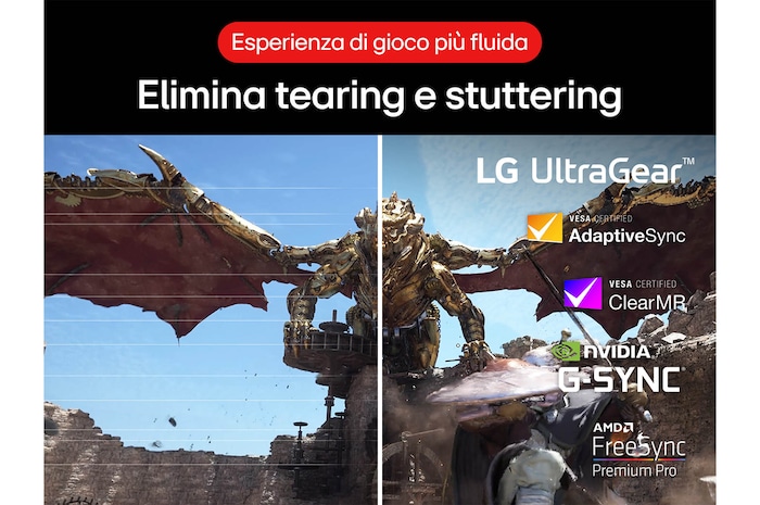 Elimina tearing e stuttering Monitor Gaming 34GS95QE-B